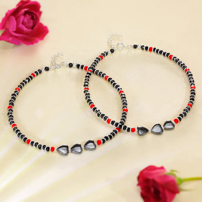 Triple Heart Silver Anklet - Tweov Jewels