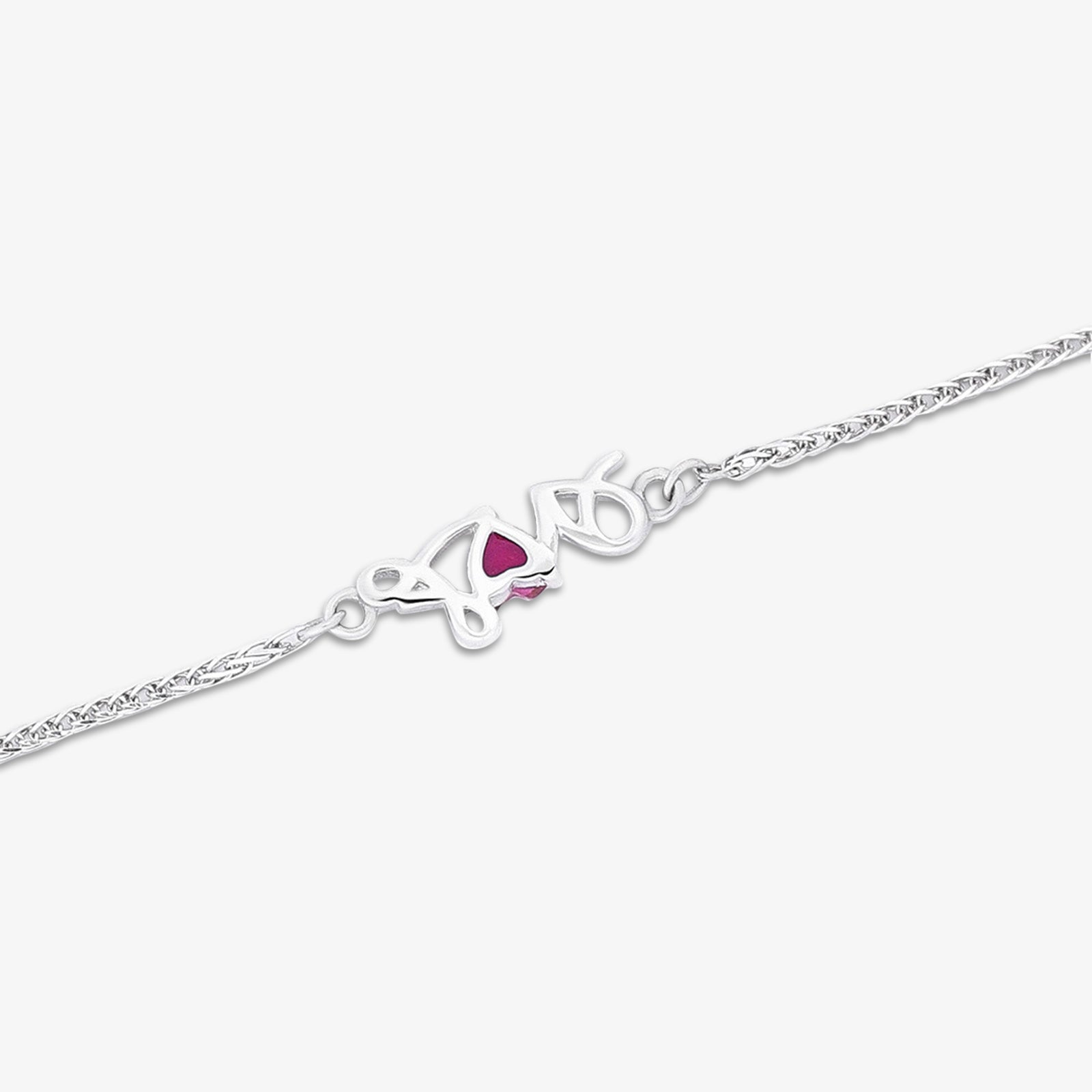 Love Red Heart Silver Chain Bracelet - Tweov Jewels