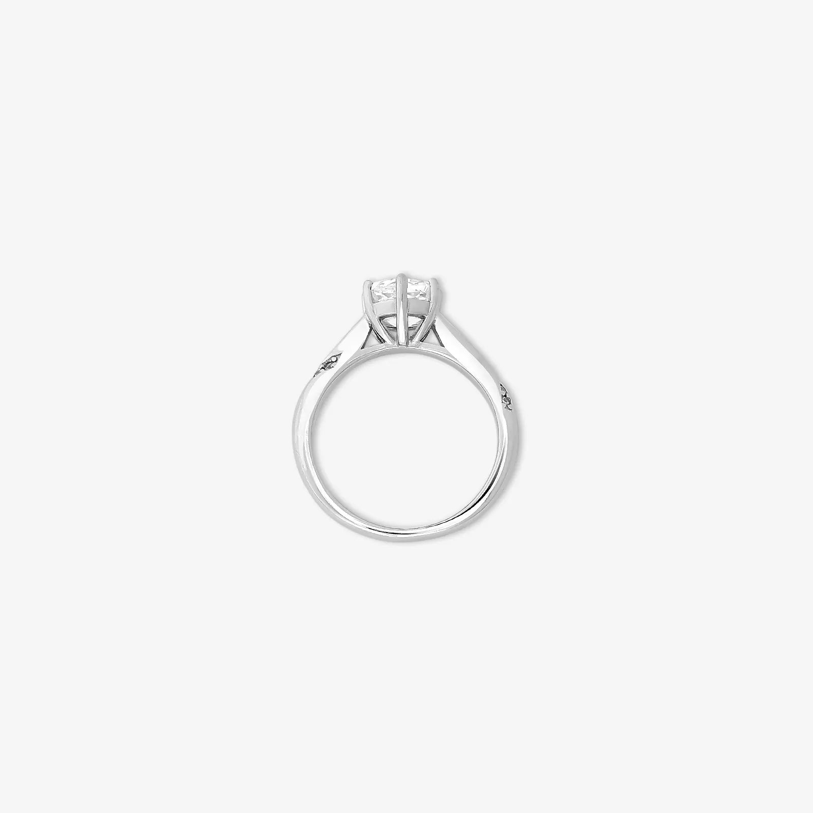 Round Solitaire Diamond Silver Ring - Tweov Jewels