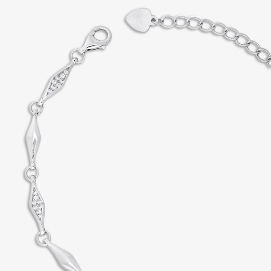 Geometric CZ Bracelet for Women – 925 Sterling Silver Rhodium Plated - Tweov Jewels