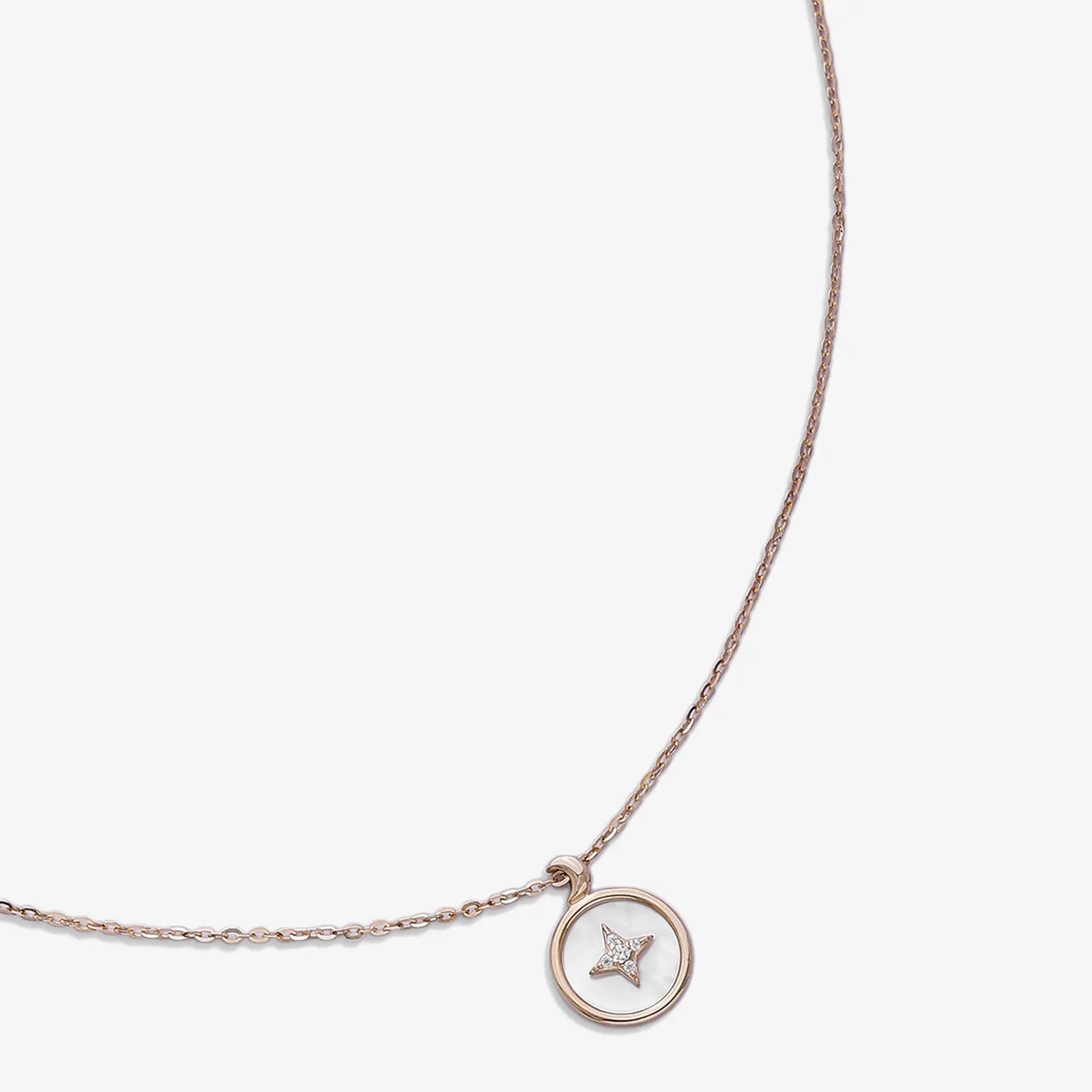 Star Design Round Silver Necklace - Tweov Jewels