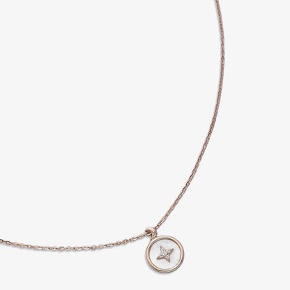 Star Design Round Silver Necklace - Tweov Jewels