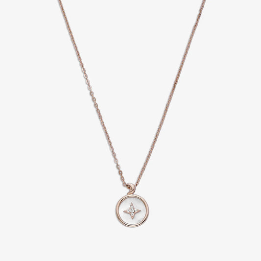 Star Design Round Silver Necklace - Tweov Jewels