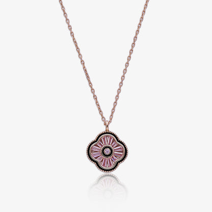 Rose Gold Plated Clover Silver Necklace - Tweov Jewels