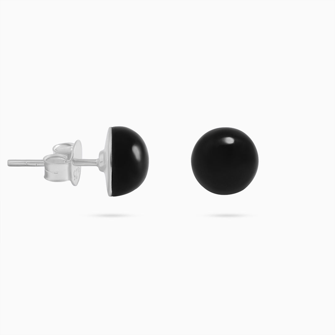 Pure Silver Earrings - Ebony Nightfall Pearl - Tweov Jewels