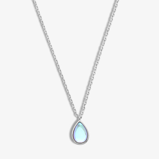 Aqua Pendant Necklace for Women – 925 Sterling Silver Rhodium Plated - Tweov Jewels