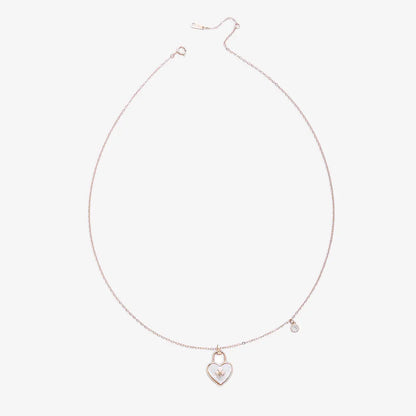 Rose Gold Plated Heartlock Silver Necklace - Tweov Jewels