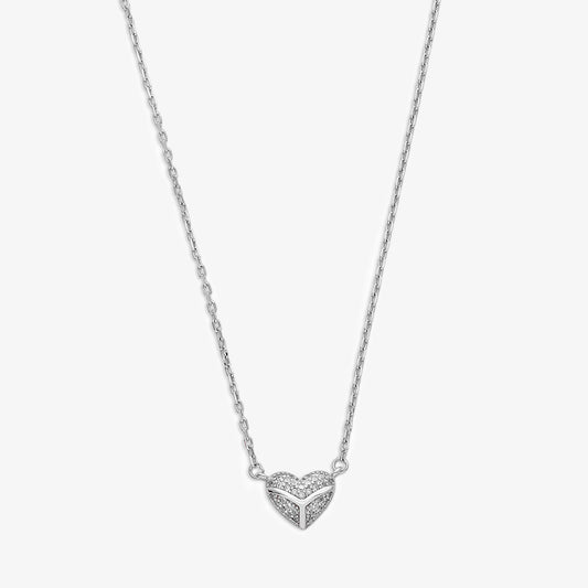 Heart Pendant Necklace For Women – 925 Sterling Silver Rhodium Plated - Tweov Jewels