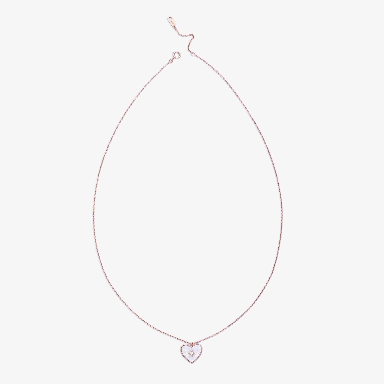 Cubic Zirconia Heart Pendant Necklace for Women – 925 Sterling Silver Rose Gold Plated - Tweov Jewels