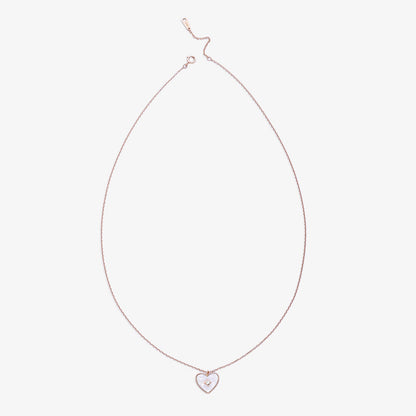 Cubic Zirconia Heart Pendant Necklace for Women – 925 Sterling Silver Rose Gold Plated - Tweov Jewels