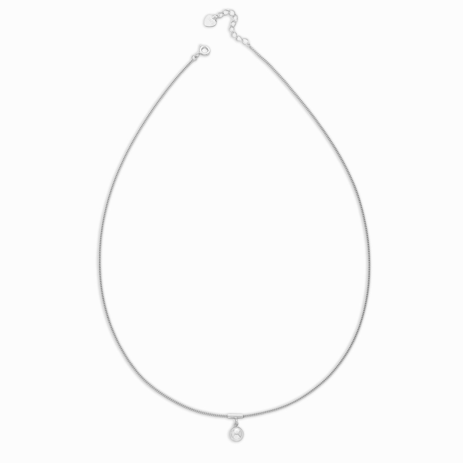 Sphere Charm Necklace For Women – 925 Sterling Silver Rhodium Plated - Tweov Jewels
