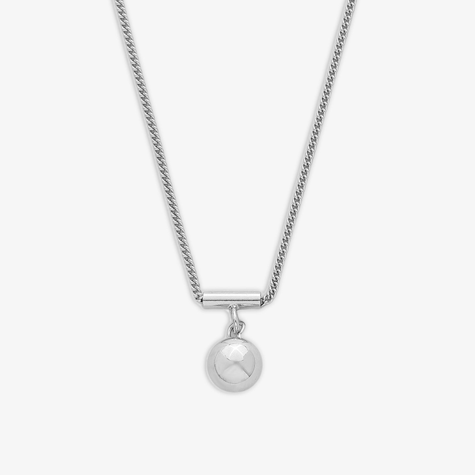 Sphere Charm Necklace For Women – 925 Sterling Silver Rhodium Plated - Tweov Jewels