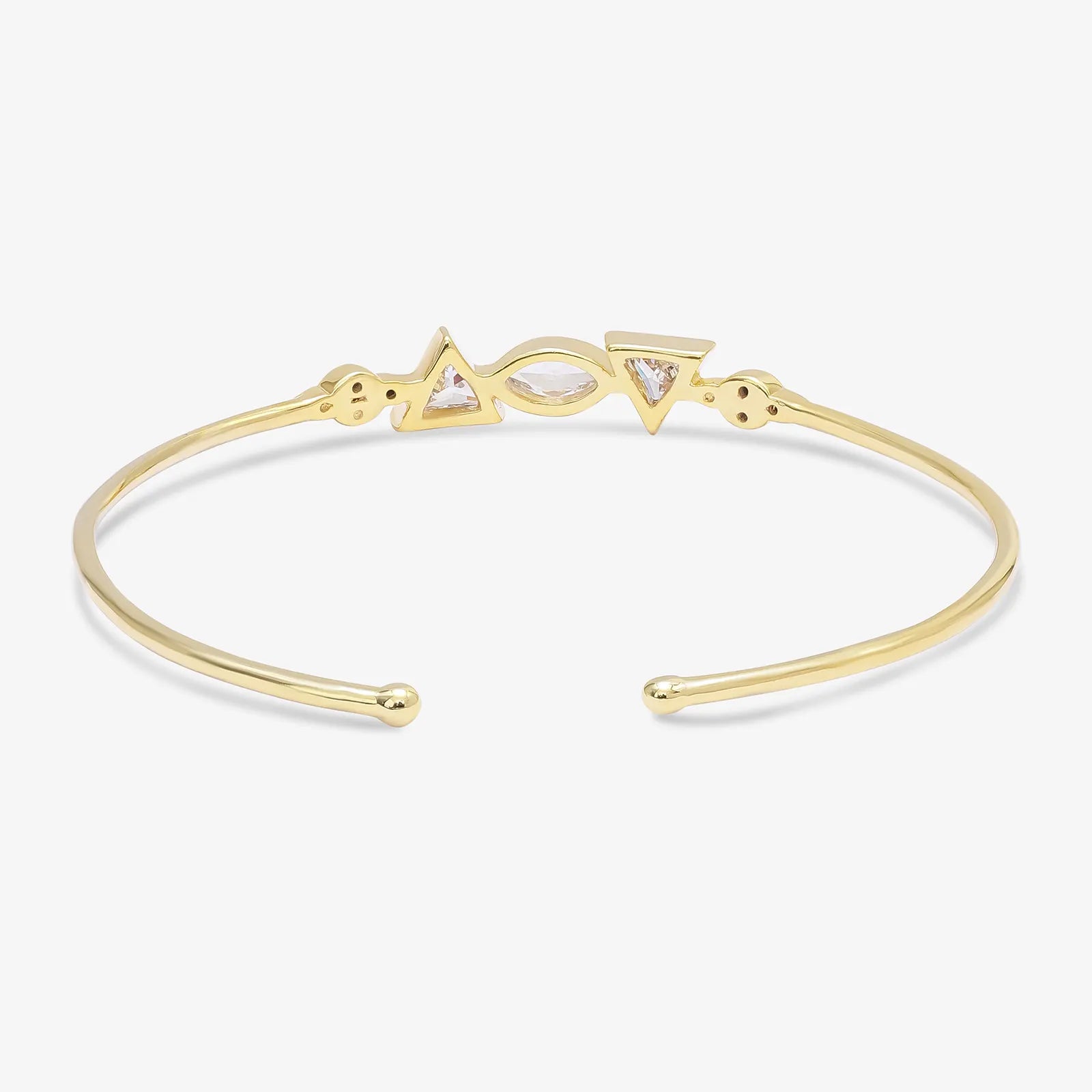 Gold Plated Multi-Cut Diamond Studded Silver Bracelet