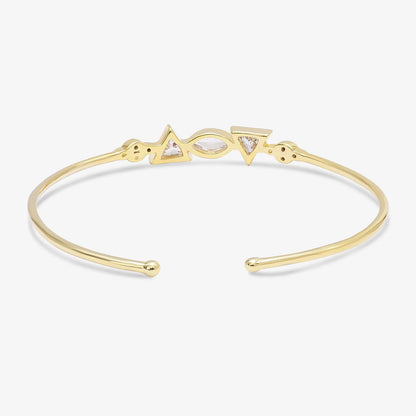 Gold Plated Multi-Cut Diamond Studded Silver Bracelet