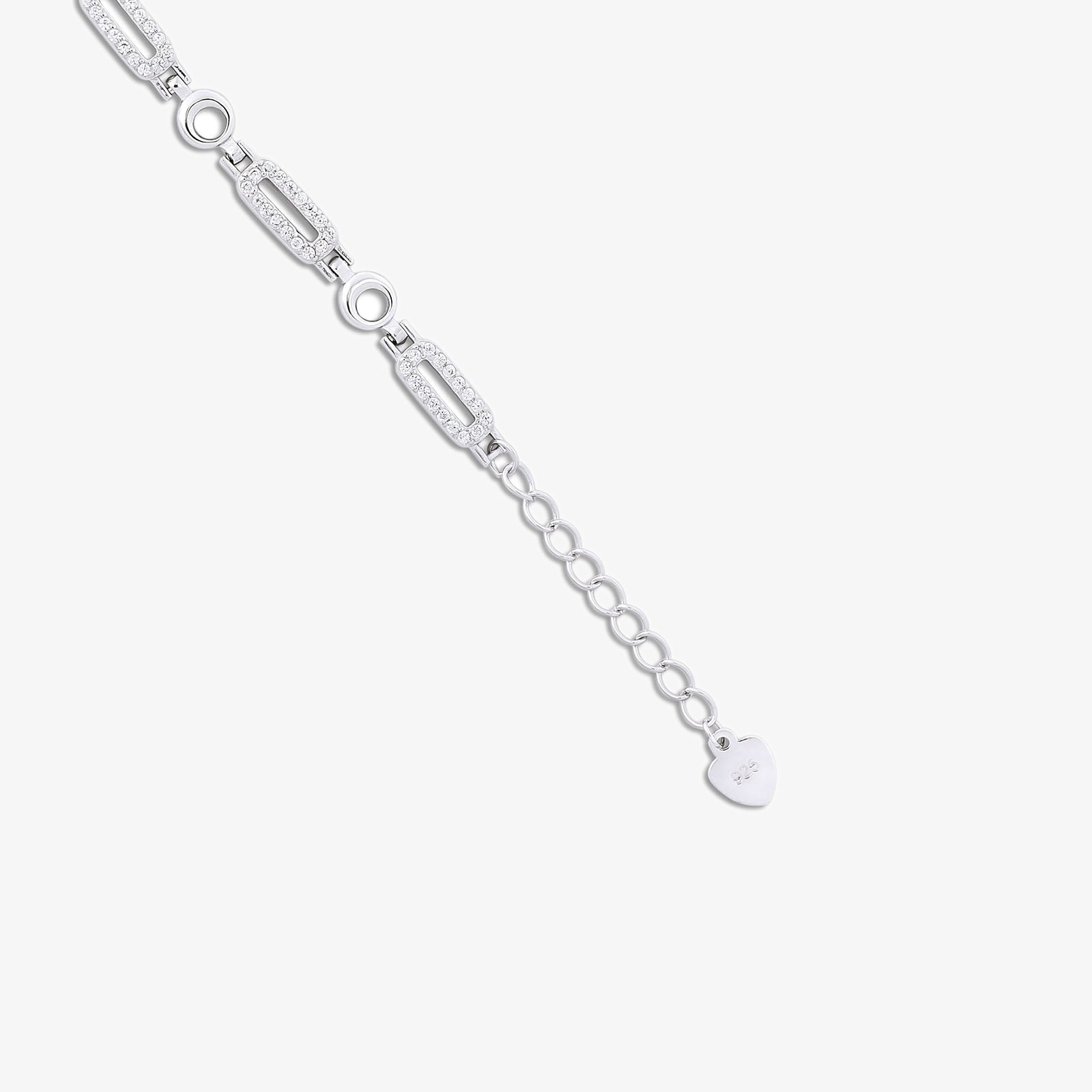 CZ Silver Link Chain Bracelet - Tweov Jewels