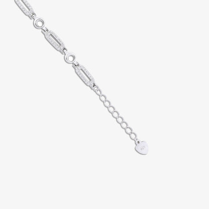 CZ Silver Link Chain Bracelet - Tweov Jewels