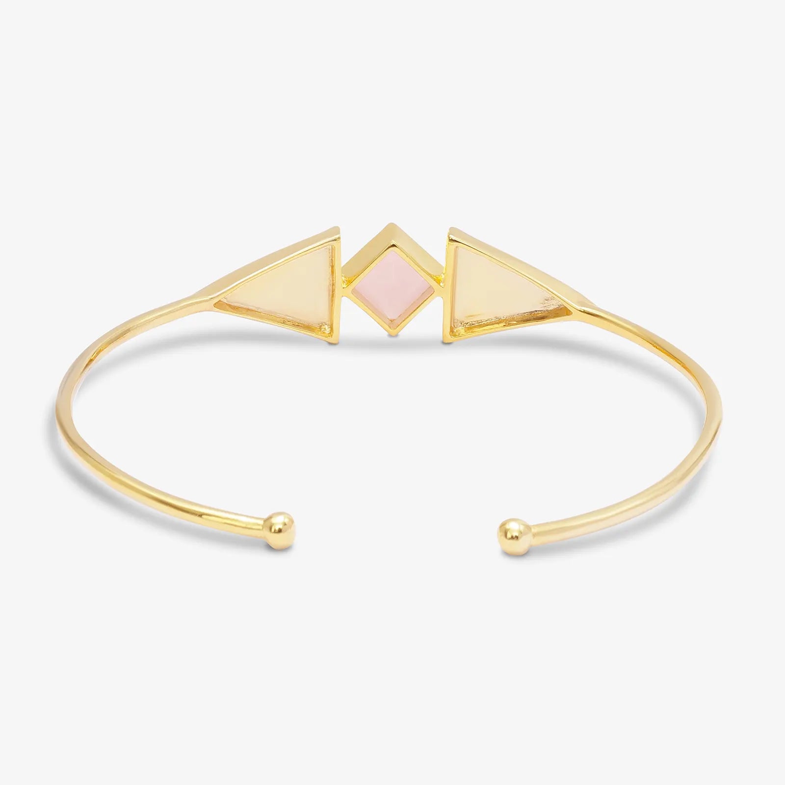 Gold Plated Pink Designer Silver Cuff Bracelet