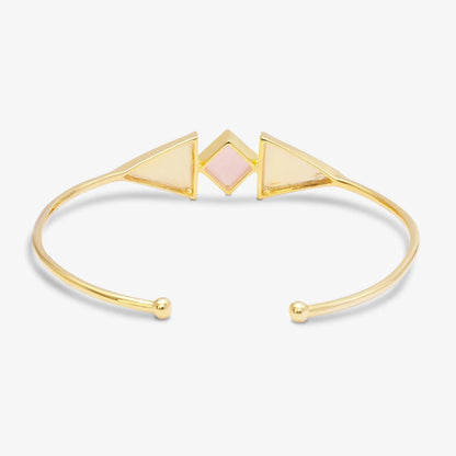 Gold Plated Pink Designer Silver Cuff Bracelet