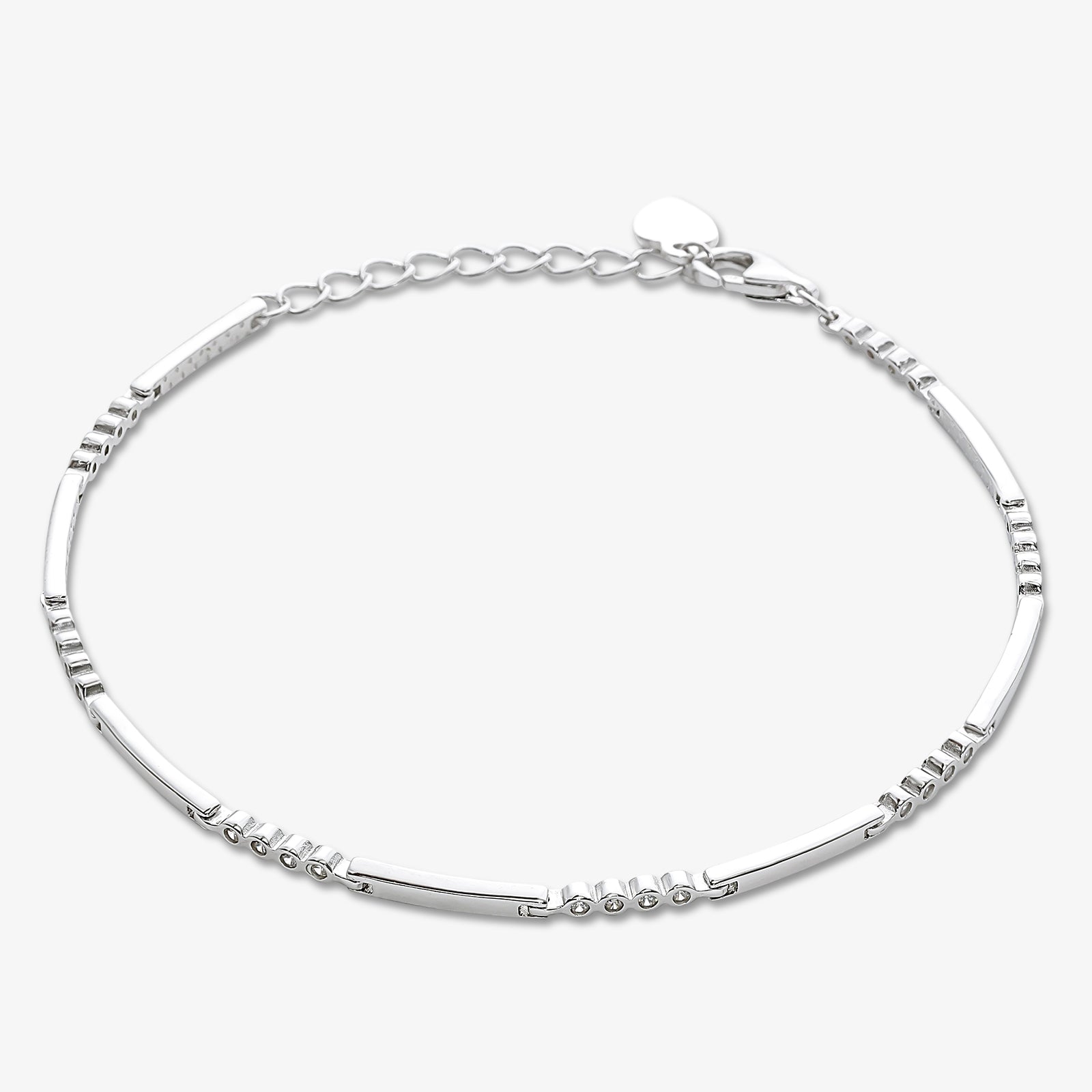 CZ Adjustable Silver Link Chain Bracelet - Tweov Jewels