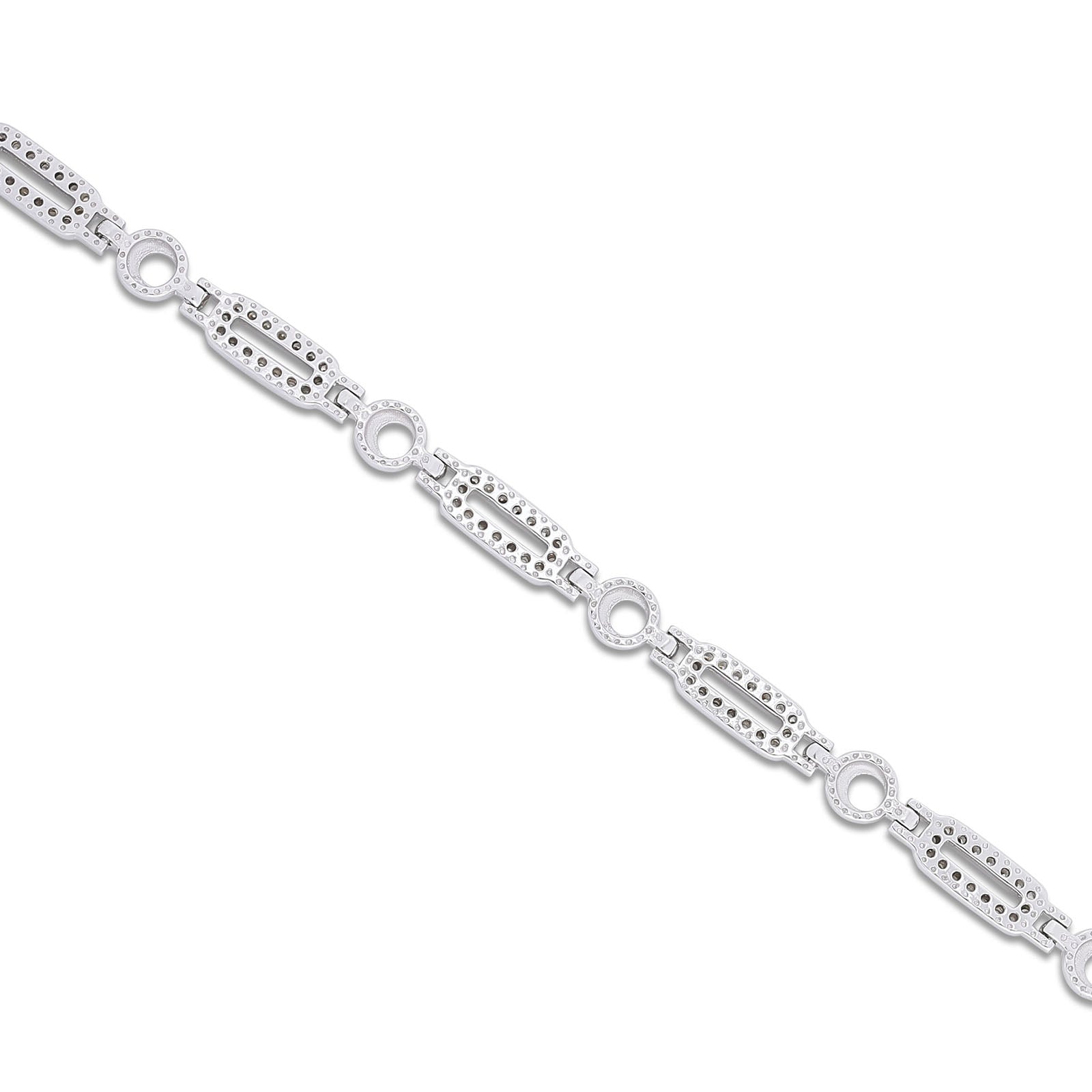CZ Silver Link Chain Bracelet - Tweov Jewels