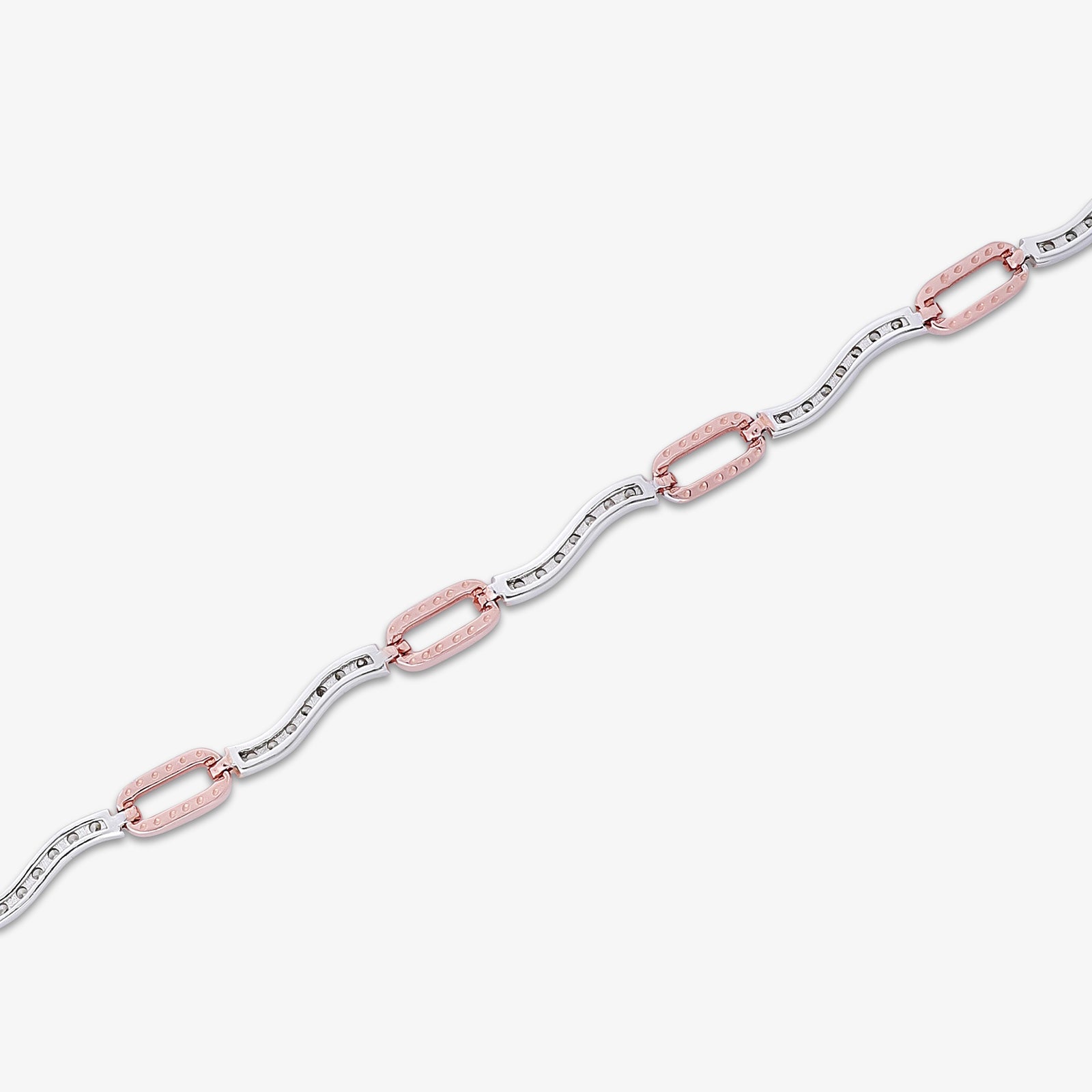 Rose Gold Plated Silver Interlinked Chain Bracelet - Tweov Jewels