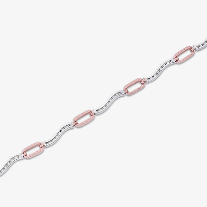 Rose Gold Plated Silver Interlinked Chain Bracelet - Tweov Jewels
