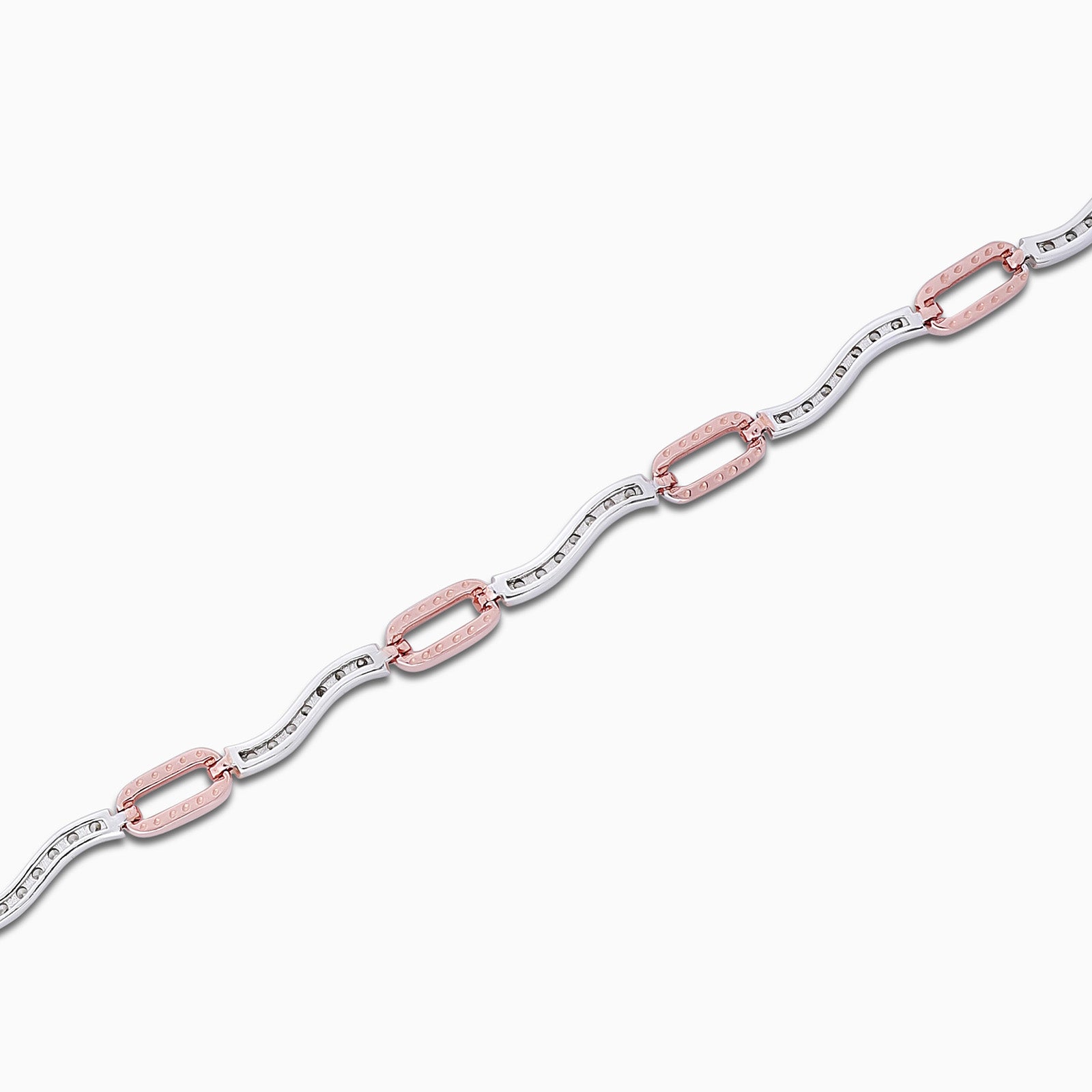 925 Sterling Silver Multi-tone Cubic Zirconia Bracelet - Tweov Jewels