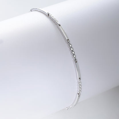 CZ Adjustable Silver Link Chain Bracelet - Tweov Jewels