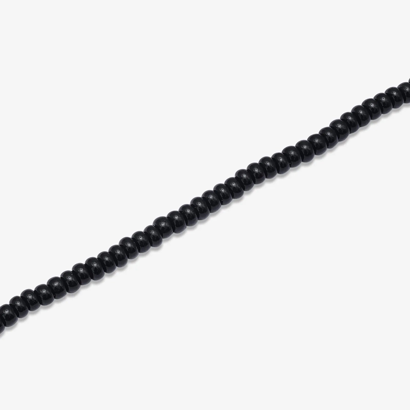 Silver Plain Black Bead Anklet - Tweov Jewels