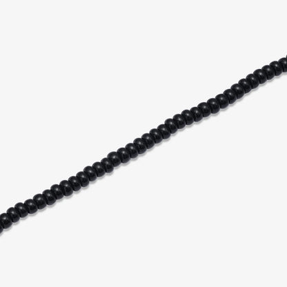 Silver Plain Black Bead Anklet - Tweov Jewels