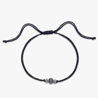 Oxidized Silver Ball Thread Anklet - Tweov Jewels