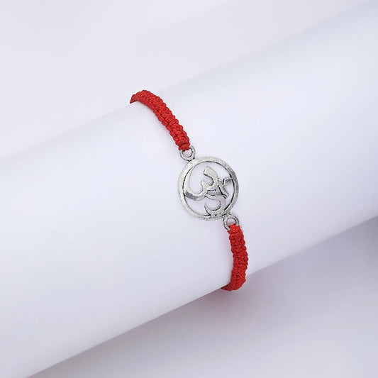 Silver Om Rakhi for Brother - Tweov Jewels