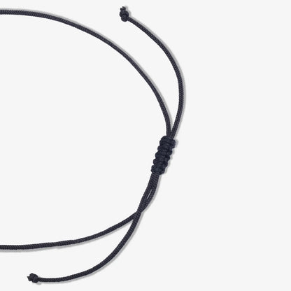 Silver Floral Motif Black Thread Anklet - Tweov Jewels