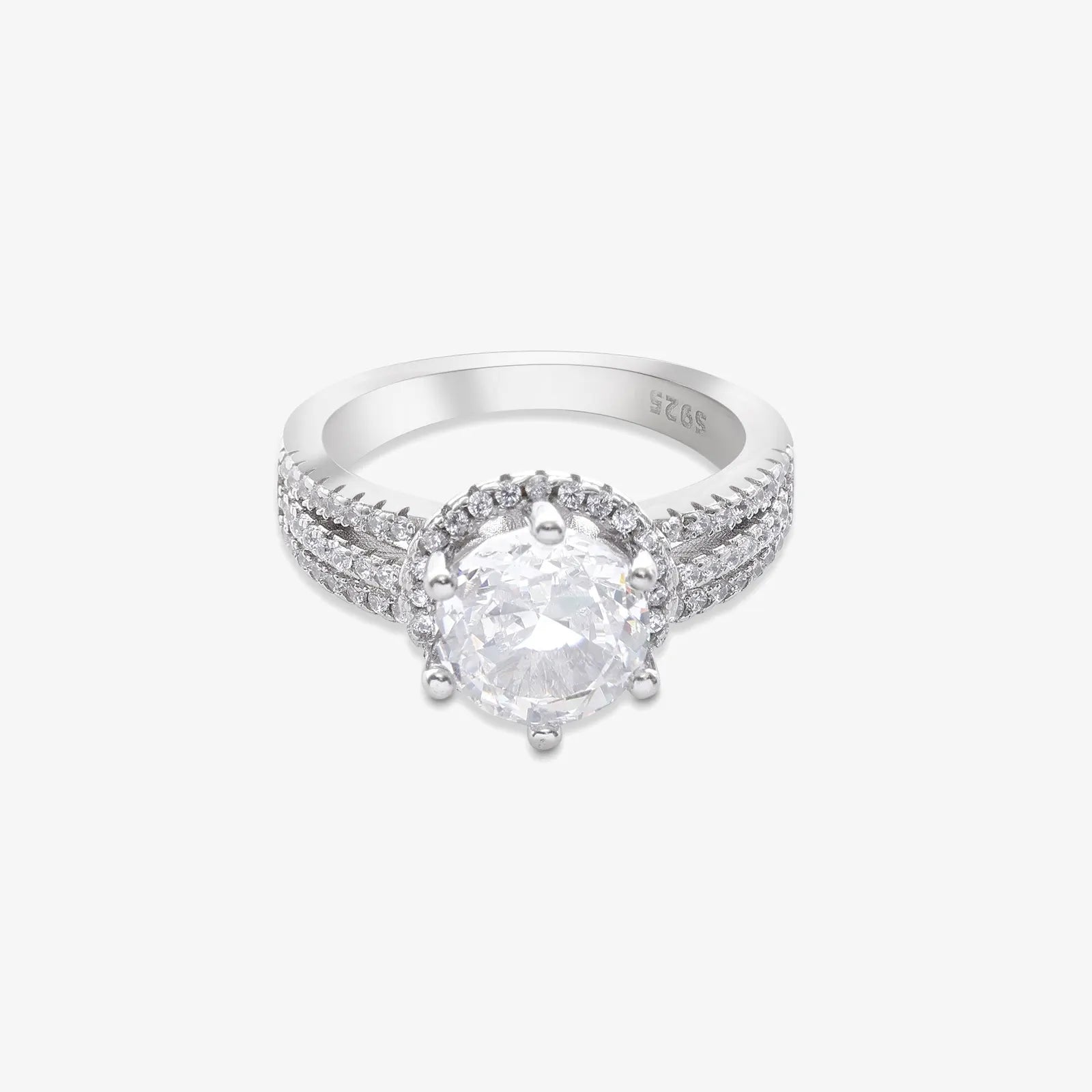 White Zircon Silver Ring for Women - Tweov Jewels