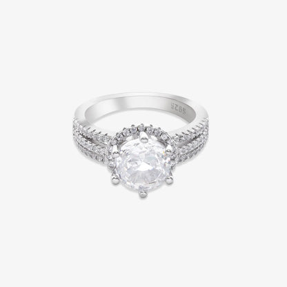 White Zircon Silver Ring for Women - Tweov Jewels