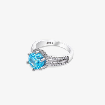Blue Sapphire CZ Silver Ring For Women - Tweov Jewels