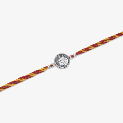 Designer Om Silver Rakhi for Brother - Tweov Jewels