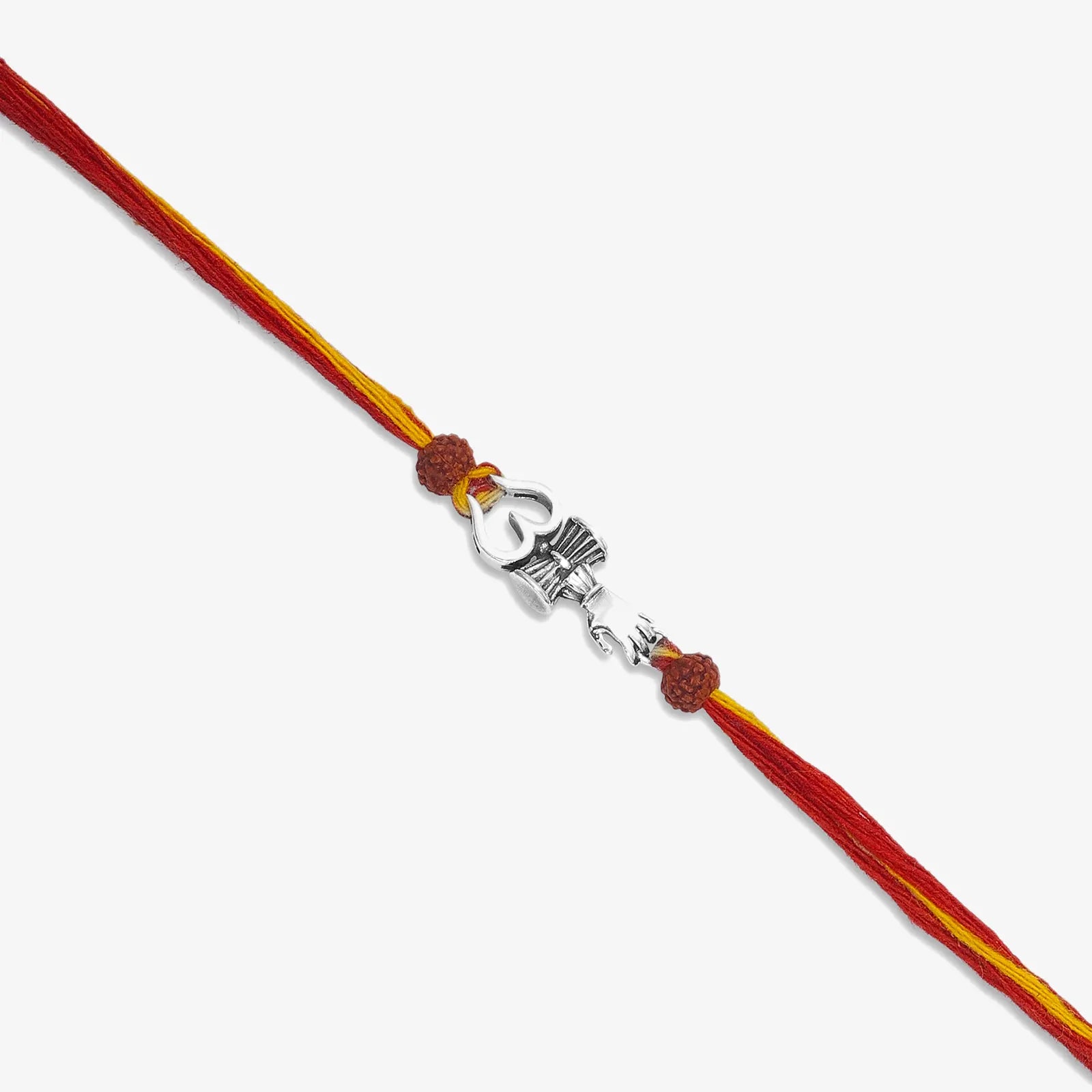Trishul Damru Silver Rakhi for Brother - Tweov Jewels