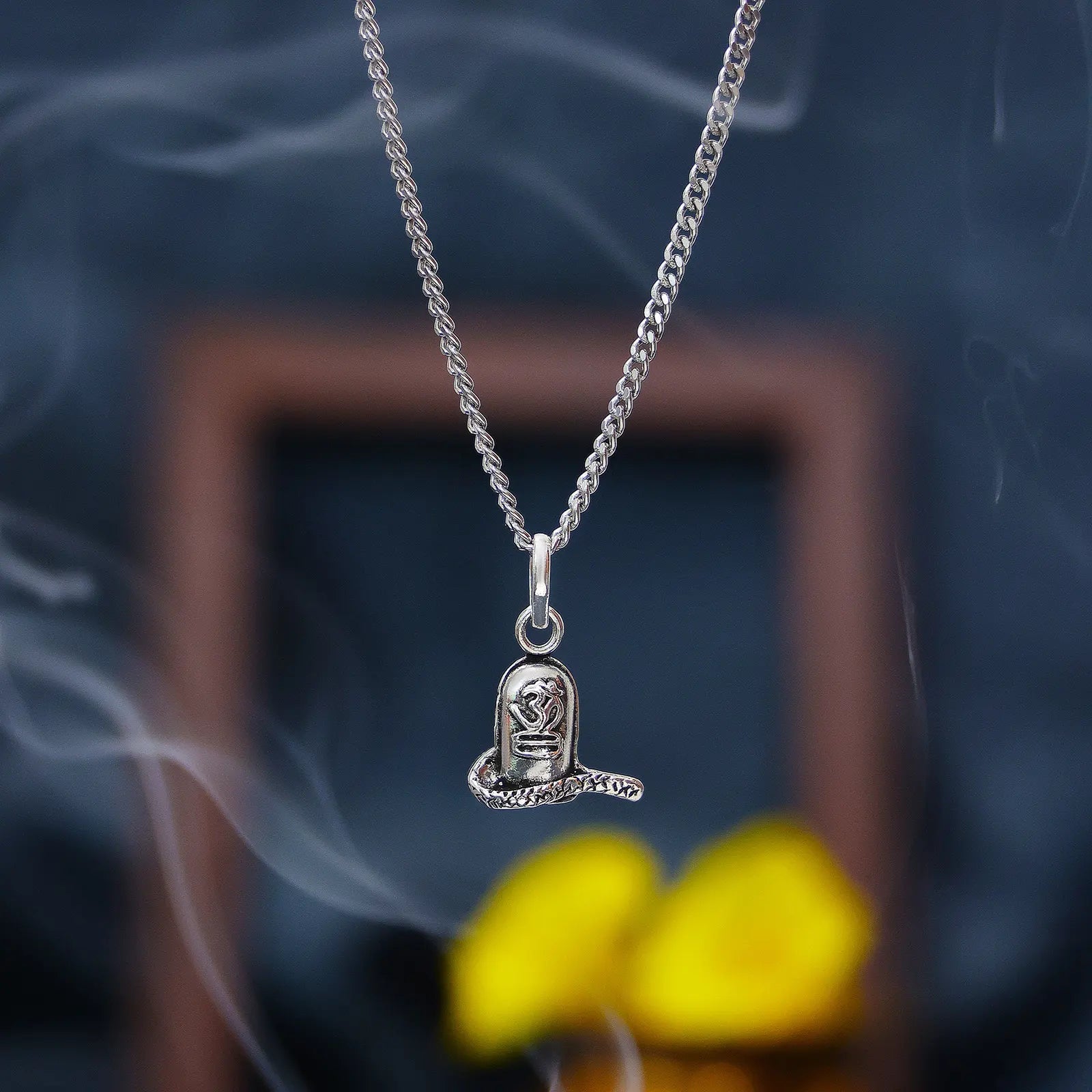 Silver Om Shivling Locket - Tweov Jewels