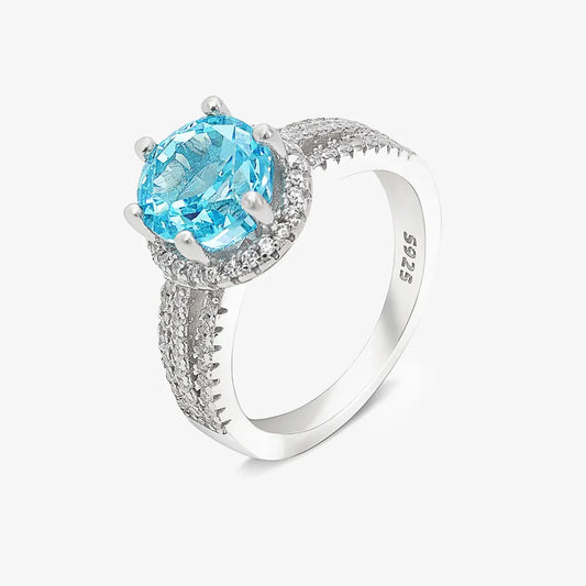 Blue Sapphire CZ Silver Ring For Women - Tweov Jewels