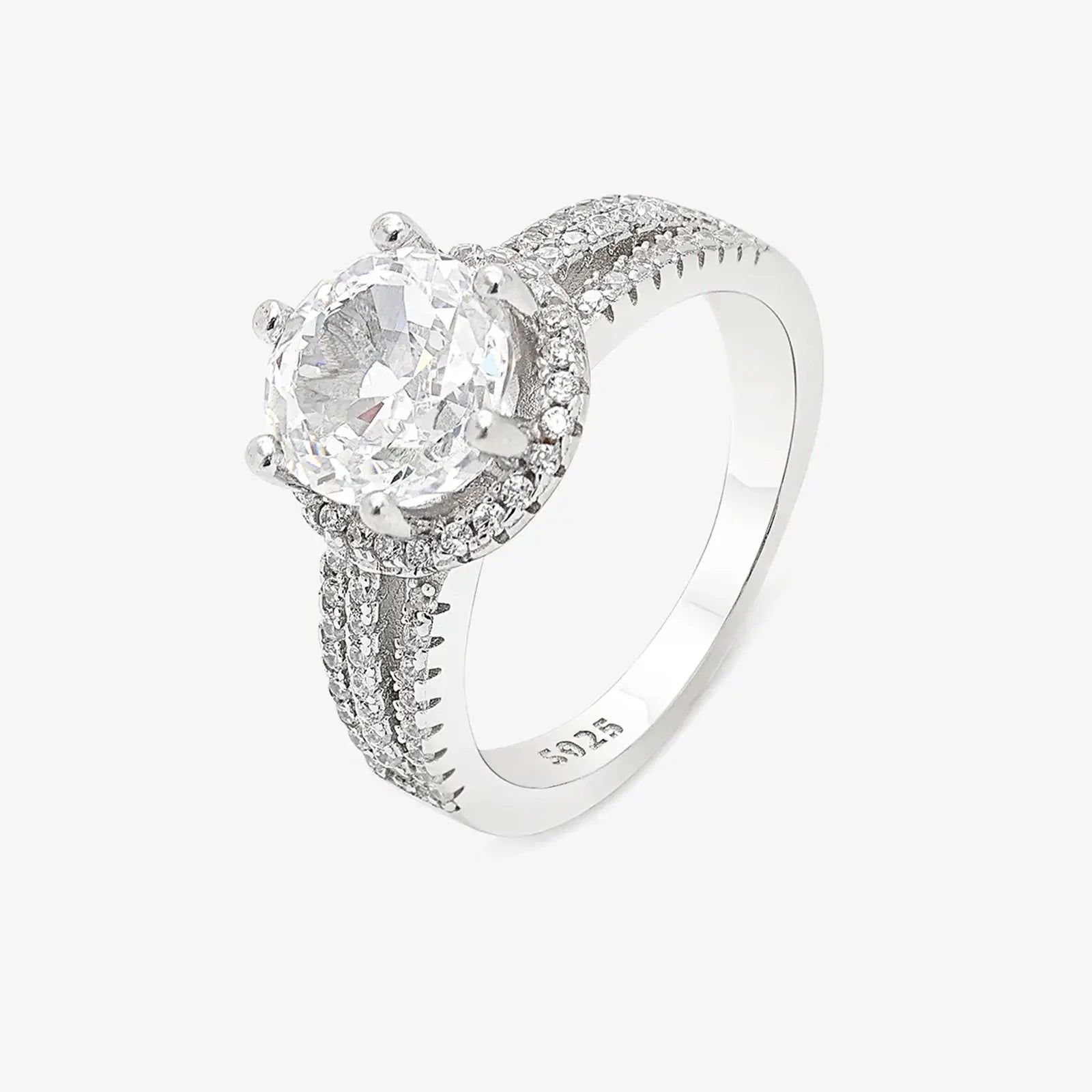 White Zircon Silver Ring for Women - Tweov Jewels