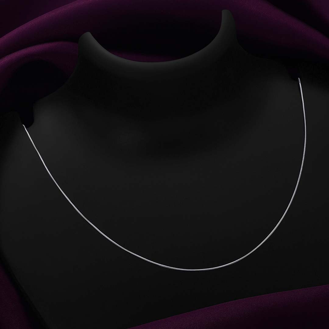 Pure 925 Silver Chain - Delicate Round Snake Design For Women - Tweov Jewels