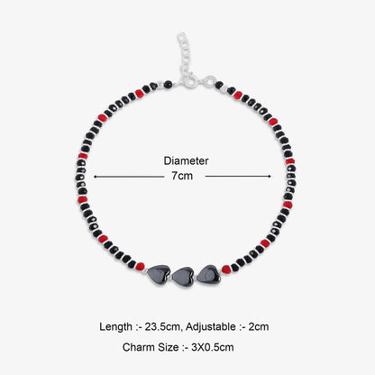 Triple Heart Silver Anklet - Tweov Jewels