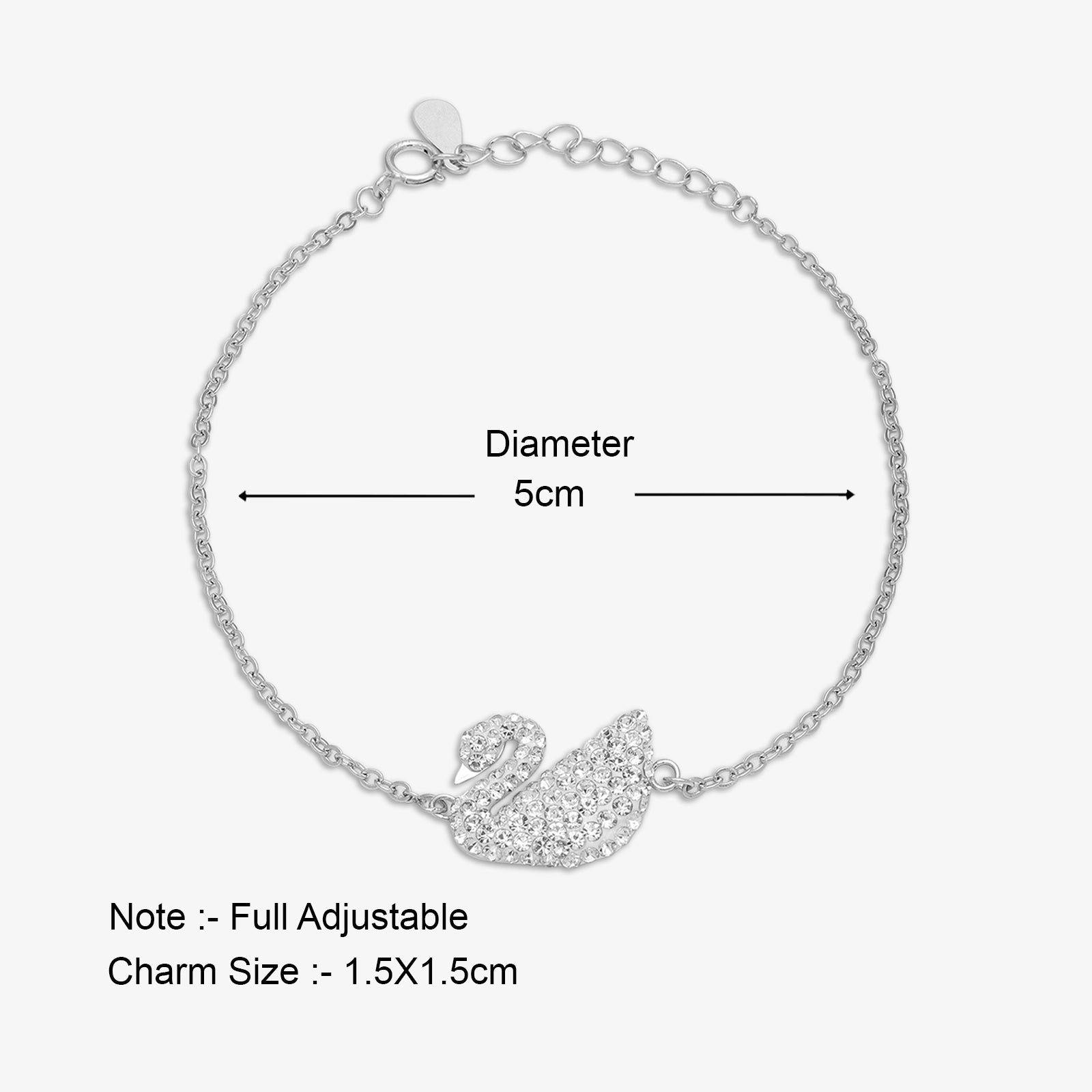 Swan Design Silver Bracelet - Tweov Jewels