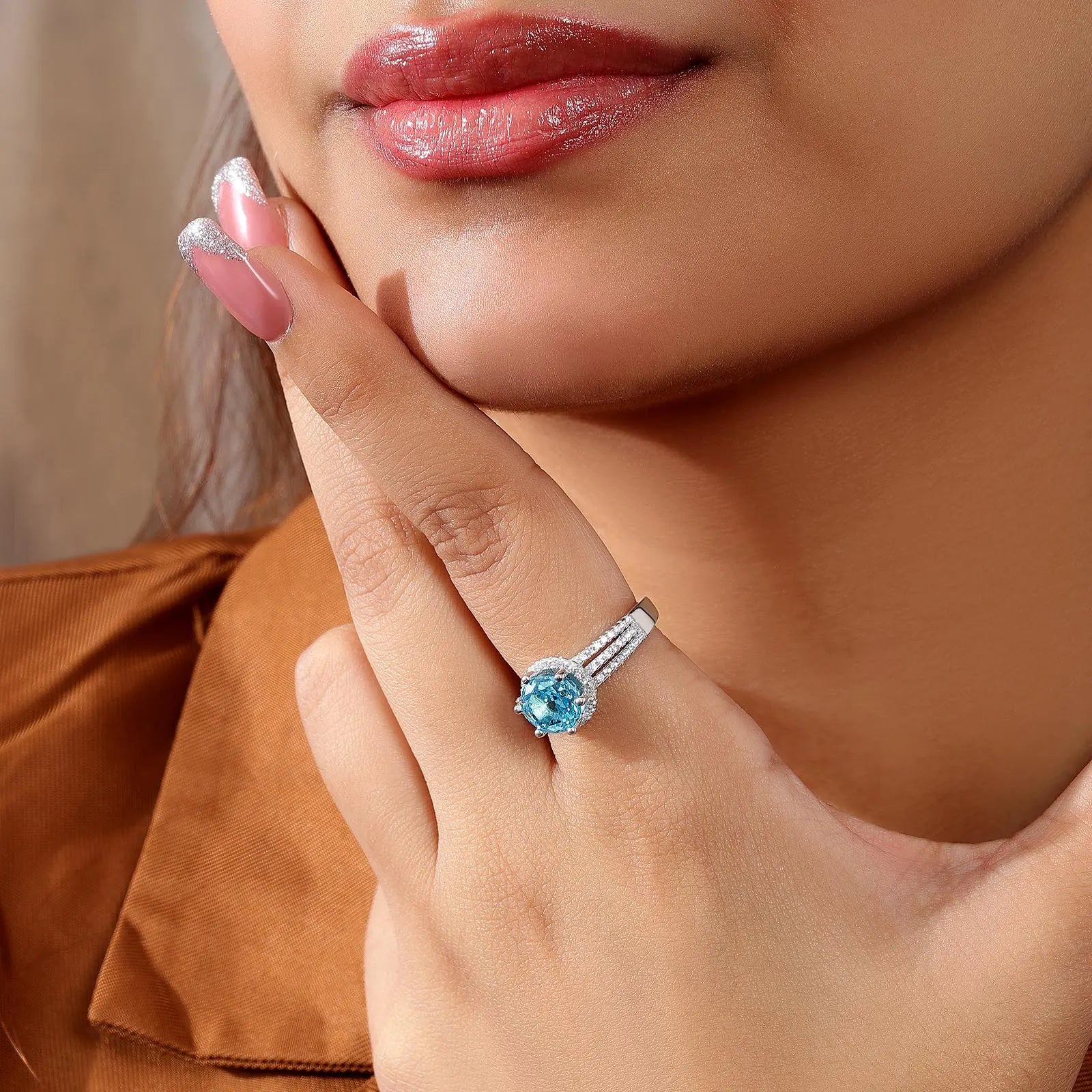 Blue Sapphire CZ Silver Ring For Women - Tweov Jewels