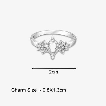 Silver Duo Flower Ring - Tweov Jewels