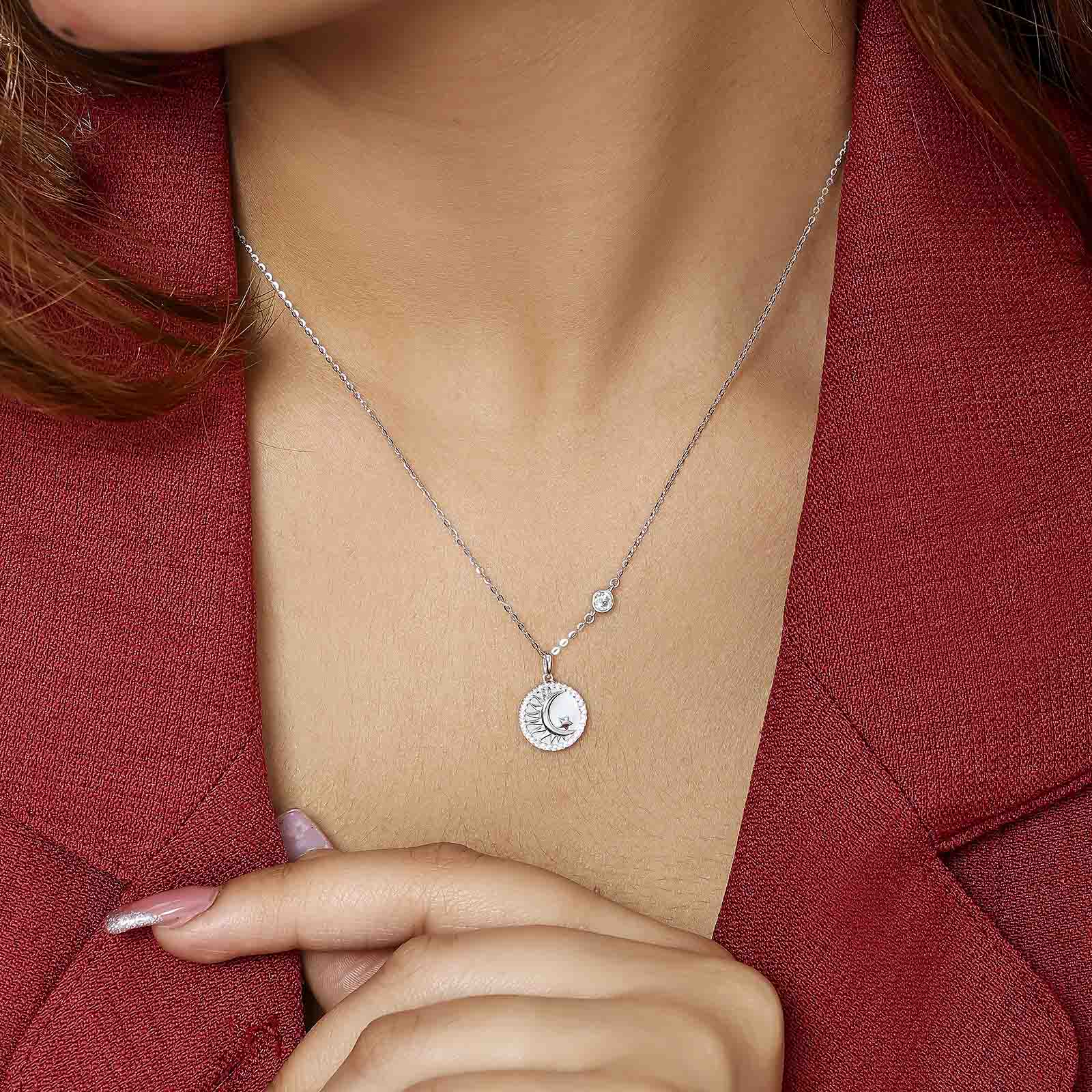 Celestial Moon & Star Pendant Necklace