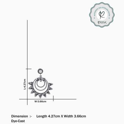 Pure Silver Earrings - Big Exquisite Chandbali Model - Tweov Jewels