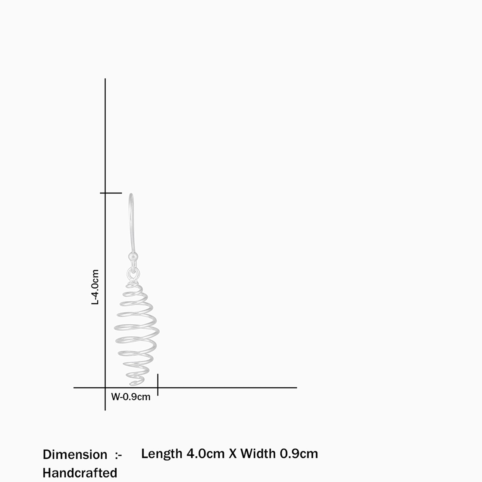 Long Silver Spiral Drop Earrings