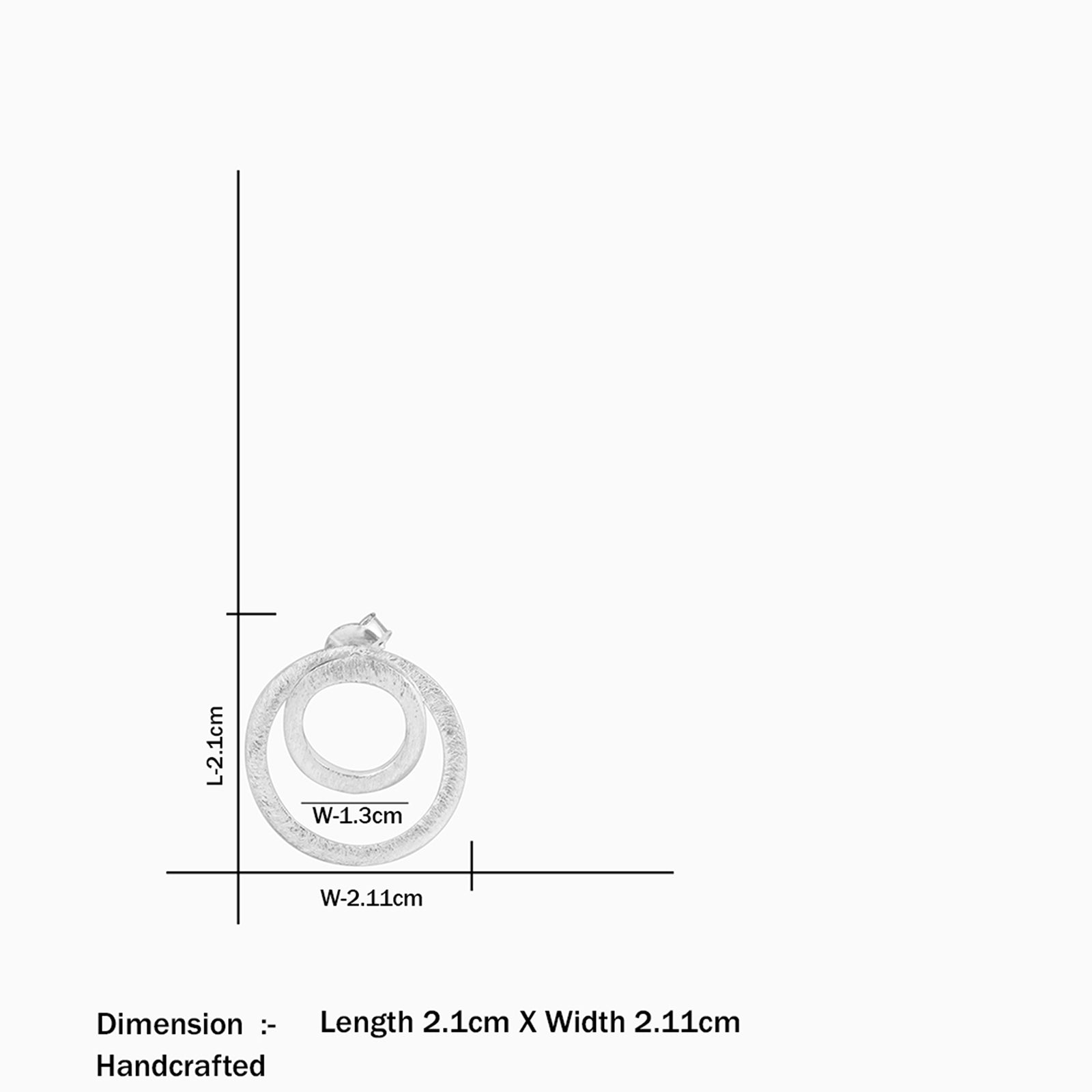 Twin Circular Silver Stud Earrings